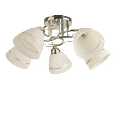 Люстра стельова Light House SH-19280/5 CR 560*560*240 E27*5 колір хром, плафон білий 