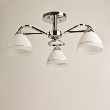 Люстра стельова Light House SH-19282/3 CR 570*570*250 E27*3 колір хром, плафон білий 