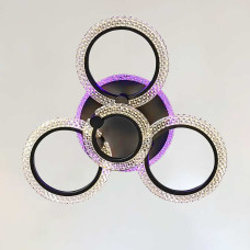 Люстра стельова світлодіодна LED Light House SC-19285/3+1C BK PK/BU/PL 80W+20W 2.4G Ф660*130, колір чорний