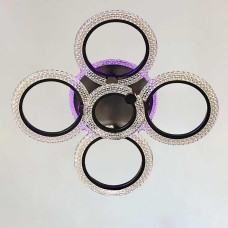Люстра стельова світлодіодна LED Light House SC-19285/4+1C BK PK/BU/PL 102W+20W 2.4G Ф690*130, колір чорний
