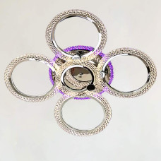 Люстра стельова світлодіодна LED Light House SC-19285/4+1C CR PK/BU/PL 102W+20W 2.4G Ф690*130, колір хром