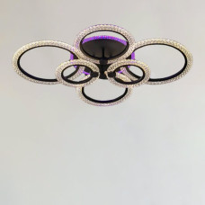 Люстра стельова світлодіодна LED Light House SC-19286/2+2+2C BK PK/BU/PL 132W+20W 2.4G Ф830*170, колір чорний