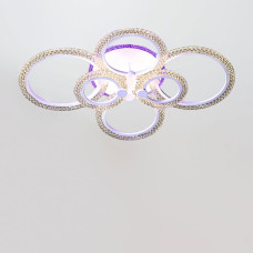 Люстра стельова світлодіодна LED Light House SC-19286/2+2+2C WH PK/BU/PL 132W+20W 2.4G Ф830*170, колір білий