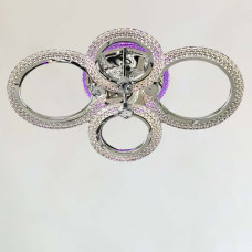 Люстра стельова світлодіодна LED Light House SC-19286/2+2C CR PK/BU/PL 72W+16W 2.4G Ф630*130, колір хром