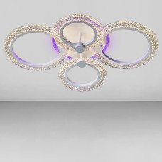 Люстра стельова світлодіодна LED Light House SC-19286/2+2C WH PK/BU/PL 72W+16W 2.4G Ф630*130, колір білий