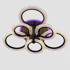 Люстра стельова світлодіодна LED Light House SC-19286/3+3C BK PK/BU/PL 108W+20W 2.4G Ф690*130, колір чорний