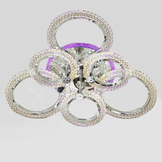 Люстра стельова світлодіодна LED Light House SC-19286/3+3C CR PK/BU/PL 108W+20W 2.4G Ф690*130, колір хром