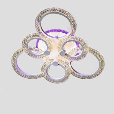 Люстра стельова світлодіодна LED Light House SC-19286/3+3C WH PK/BU/PL 108W+20W 2.4G Ф690*130, колір білий