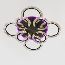 Люстра стельова світлодіодна Light House SC-19286/4+4C BK PK/BU/PL 144W+28W 2.4G Ф730*130, колір чорний