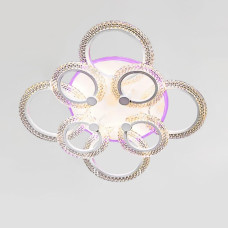 Люстра стельова світлодіодна LED Light House SC-19286/4+4C WH PK/BU/PL 144W+28W 2.4G Ф730*130, колір білий