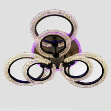 Люстра стельова світлодіодна LED Light House SC-19286A/3+3C BK PK/BU/PL 108W+20W 2.4G Ф690*130, колір чорний