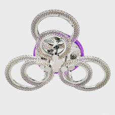 Люстра стельова світлодіодна LED Light House SC-19286A-3+3C CR PK/BU/PL 108W+20W 2.4G Ф690*130, колір хром