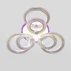 Люстра стельова світлодіодна LED Light House SC-19286A/3+3C WH PK/BU/PL 108W+20W 2.4G Ф690*130, колір білий