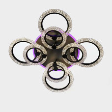 Люстра стельова світлодіодна Light House SC-19286/4+4C BK PK/BU/PL 144W+28W 2.4G Ф730*130, колір чорний