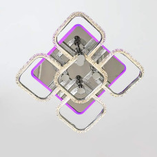 Люстра стельова світлодіодна LED Light House SC-19287/4+1C CR PK/BU/PL 110W+26W 2.4G 420*420*150, колір хром