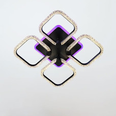 Люстра стельова світлодіодна LED Light House SC-19287/4C BK PK/BU/PL 88W+18W 2.4G 410*410*100, колір чорний