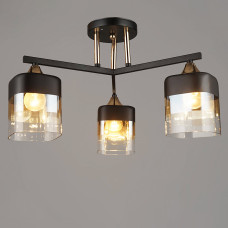 Люстра стельова декоративна Light House SRS-19290/3 колір чорний + золото