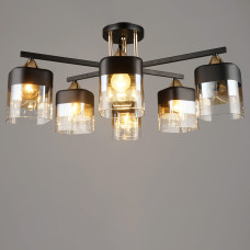 Люстра стельова декоративна Light House SRS-19290/6 колір чорний + золото