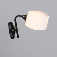 Настінний світильник Бра Light House SRS-19296/1W BK+FGD колір чорний + золото, плафон білий 