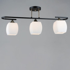 Люстра стельова декоративна Light House SRS-19296/3 BK+FGD чорний + золото, плафон білий 