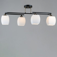 Люстра стельова декоративна Light House SRS-19296/4 BK+FGD чорний + золото, плафон білий 