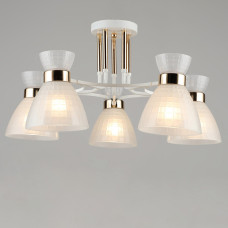 Люстра стельова декоративна Light House SRS-19297/5 WT+FGD Білий + золото