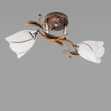 Люстра стельова декоративна Light House SRS-19299/2 колір кавовий + хром, плафон білий 