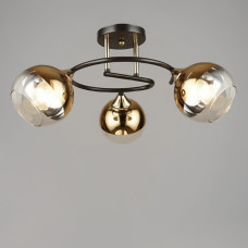 Люстра стельова Light House SRS-19256/3 BK+FGD колір чорний із золотом