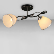 Люстра стельова Light House SRS-19236/2 колір чорний + хром, плафони білі з облямівкою