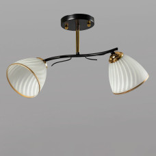 Люстра стельова Light House SW-19329/2 FGD+BK 400*220*260 колір золото + чорний, плафони білі з облямівкою