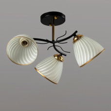 Люстра стельова Light House SW-19329/3 FGD+BK 430*430*260 колір золото + чорний, плафони білі з облямівкою