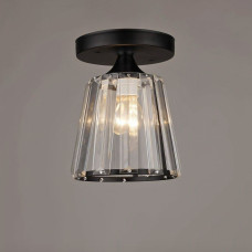 Люстра стельова Light House SR-19331/1H BK D120*H165 чорна, плафон прозорий 