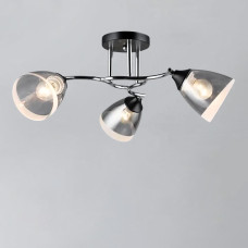 Люстра стельова Light House SR-19338/3 CH+BK D560*H220 E27 хром + чорний, колір плафонів серій з білим