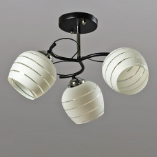 Люстра стельова Light House SW-18748/3 CR+BK 470*470*260 чорний + хром, плафон білий 
