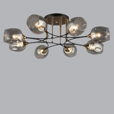 Люстра стельова Light House SR-19345/8 COFFEE-FGD D800*H235 E27 колір кавовий + золото, плафон сірий 