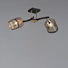 Люстра стельова Light House SR-19347/2 BK+FGD L500*W200*H240 E27 чорний + золото, плафон медовий
