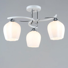 Люстра стельова Light House SR-19356/3 WT+CR D510*H290 E27 білий + хром