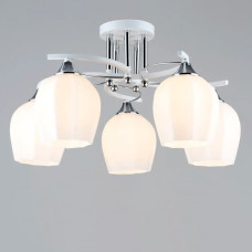 Люстра стельова Light House SR-19356/5 WT+CR D520*H290 E27 білий + хром
