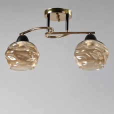 Люстра стельова Light House SC-19363/2 FG+BK 440*150*250 золото + чорний, плафон медовий