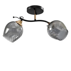 Люстра стельова Light House SC-19364/2 BK+FG 430*170*230 чорний + золото, плафони сірі 