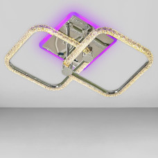 Люстра стельова світлодіодна LED Light House SC-19369/2C CR PK/BU/PL 48W+12W 350*350*150, колір хром