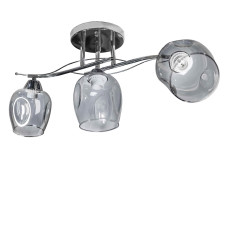 Люстра стельова Light House SH-19366/3 CR 590*150*230 хром, плафони сірі