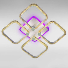 Люстра стельова світлодіодна LED Light House SC-19369/4C WH PK/BU/PL 96W+18W 2.4G 480*480*100, колір білий