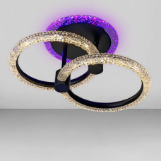 Люстра стельова світлодіодна LED Light House SC-19376/2C BK PK/BU/PL 38W+8W 300*190*160, колір чорний