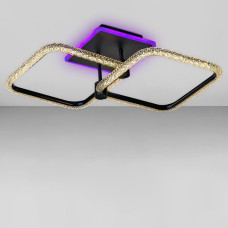 Люстра стельова світлодіодна LED Light House SC-19374/2C BK PK/BU/PL 64W+12W 420*420*150, колір чорний