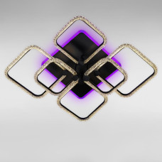 Люстра стельова світлодіодна LED Light House SC-19375/2+2+2C BK PK/BU/PL 156W+26W 2.4G 730*630*150, колір чорний