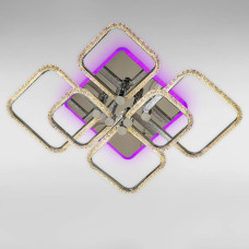 Люстра стельова світлодіодна LED Light House SC-19375/2+2+2C CR PK/BU/PL 156W+26W 2.4G 730*630*150, колір хром