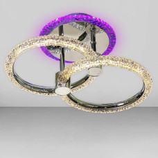 Люстра стельова світлодіодна LED Light House SC-19376/2C CR PK/BU/PL 38W+8W 300*190*160, колір хром