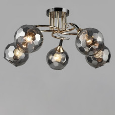 Люстра стельова Light House SR-19373/5 FGD+BCH D650*H240 E27 колір чорний хром + золото