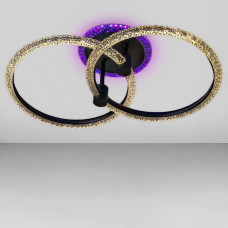 Люстра стельова світлодіодна SC-19382/2C BK PK/BU/PL 60W+8W 480*280*160, колір чорний